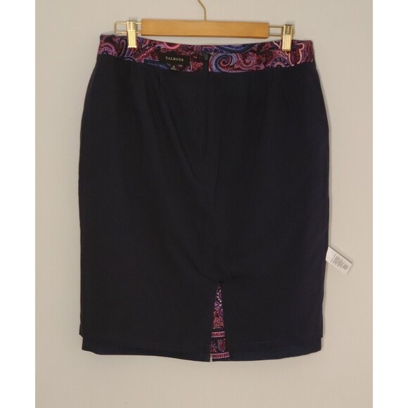 Talbots Womens Paisley Pencil Skirt Purple Blue Above Knee Colorful Size 10 - Picture 6 of 10